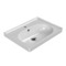 Drop In Bathroom Sink, White Ceramic, Modern